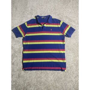 Vintage 90’s Polo Ralph Lauren Loud Color Block Stripe Rugby Shirt Size XL